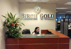 birch gold group reception area